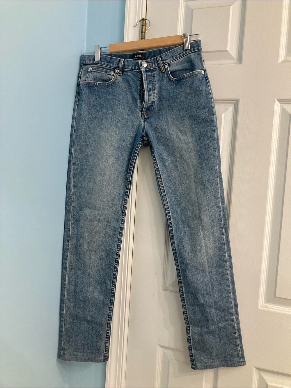 A.P.C. Straight-Leg Jeans in Medium Blue Wash